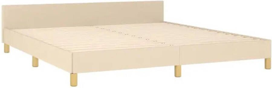 VidaXL Bedframe met hoofdeinde stof crÃ¨mekleurig 180x200 cm - Foto 2