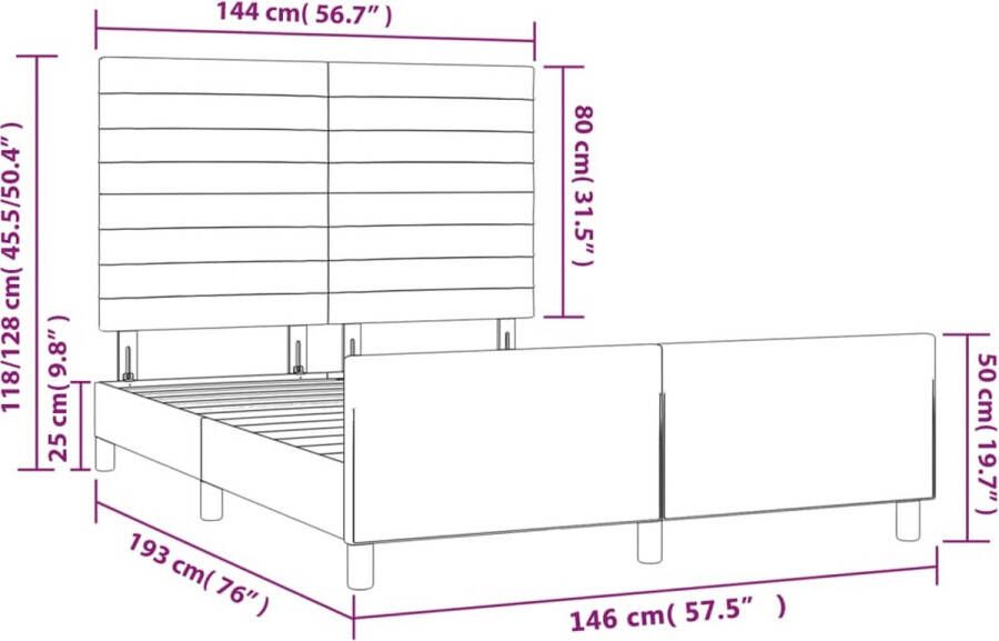 VidaXL -Bedframe-met-hoofdeinde-stof-donkerblauw-140x190-cm - Foto 4