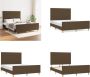 VidaXL Bedframe met hoofdeinde stof donkerbruin 140x200 cm Bedframe Met Hoofdeinde Bedframes Met Hoofdeindes Bed Slaapmeubel - Thumbnail 3