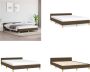 VidaXL Bedframe met hoofdeinde stof donkerbruin 140x200 cm Bedframe Met Hoofdeinde Bedframes Met Hoofdeindes Bed Slaapmeubel - Thumbnail 5