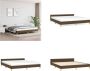 VidaXL Bedframe met hoofdeinde stof donkerbruin 160x200 cm Bedframe Met Hoofdeinde Bedframes Met Hoofdeindes Bed Slaapmeubel - Thumbnail 1