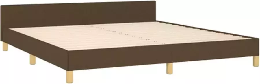 VidaXL -Bedframe-met-hoofdeinde-stof-donkerbruin-180x200-cm - Foto 6