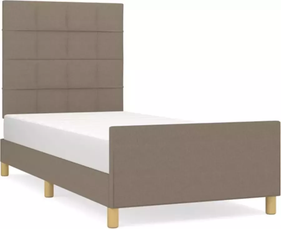 VidaXL Bedframe zonder matras 80x200 cm stof taupe - Foto 3