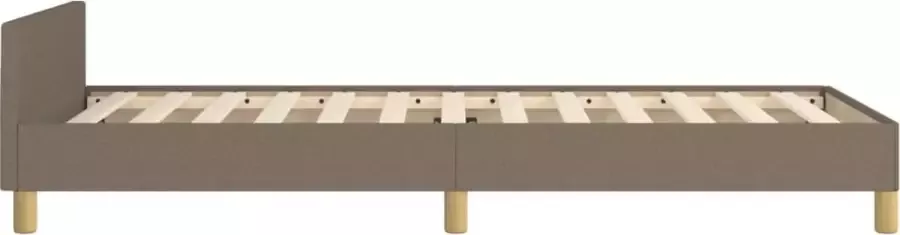 VidaXL Bedframe met hoofdeinde zonder matras 80x200 cm stof taupe - Foto 3