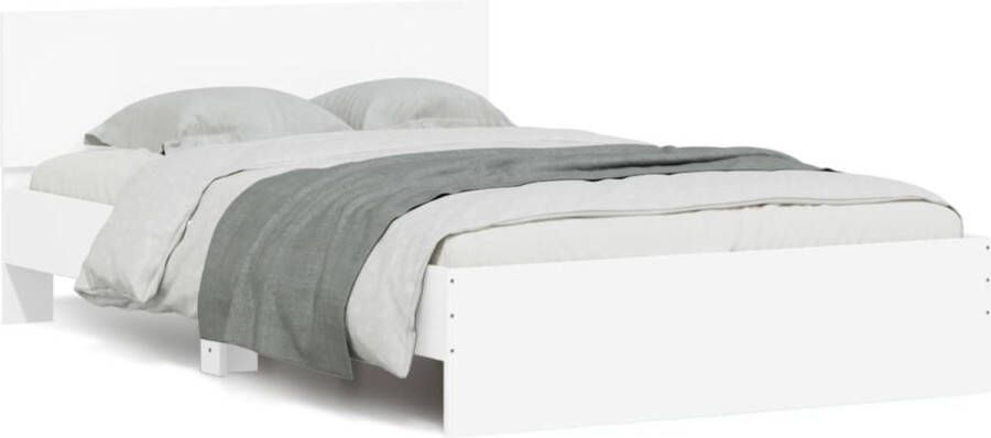 VidaXL -Bedframe-met-hoofdeinde-wit-120x190-cm - Foto 3