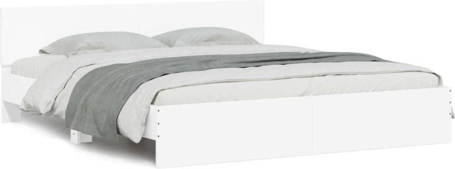 VidaXL -Bedframe-met-hoofdeinde-wit-160x200-cm - Foto 3