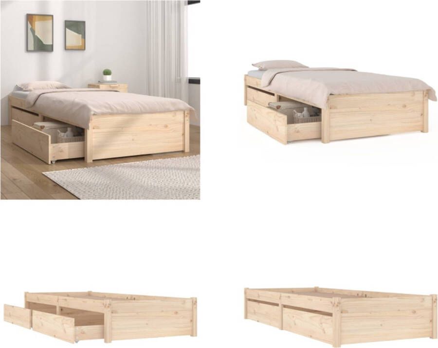 VidaXL Bedframe met lades 100x200 cm Bedframe Bedframes Eenpersoonsbed Bed - Foto 2