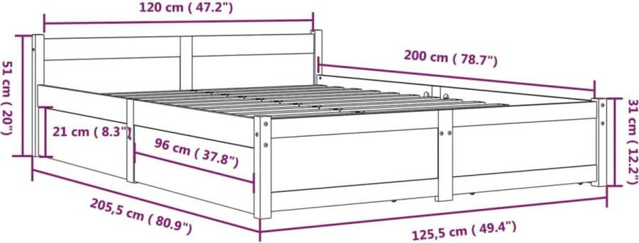 VidaXL -Bedframe-met-lades-120x200-cm - Foto 3