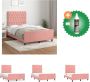 VidaXL Bedframe Roze Fluweel Verstelbaar Hoofdeind Ondersteunende Poten Multiplex Lattenbodem Comfortabele Ondersteuning 203x126x118 128 cm Bed Inclusief Reiniger - Thumbnail 2