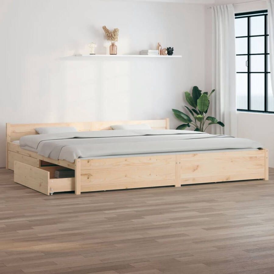 VidaXL -Bedframe-met-lades-wit-180x200-cm-Super-King-Size
