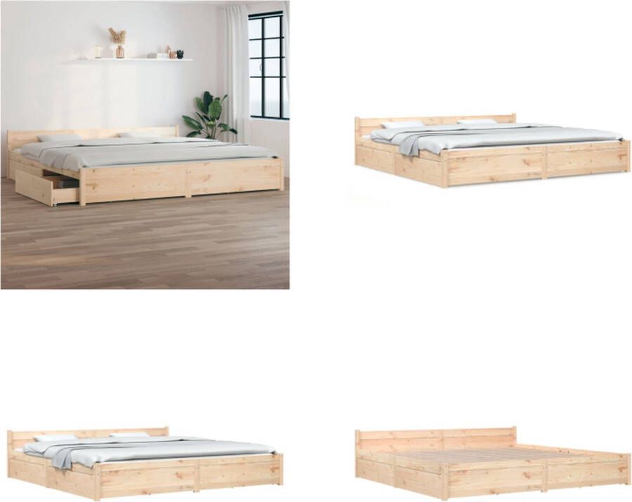 VidaXL Bedframe met lades 200x200 cm Bedframe Bedframes Bed Bedbodem