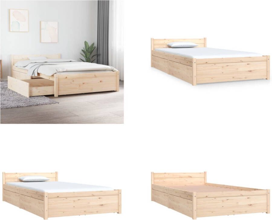 vidaXL Bedframe met lades 90x200 cm Bedframe Bedframes Eenpersoonsbed Bed