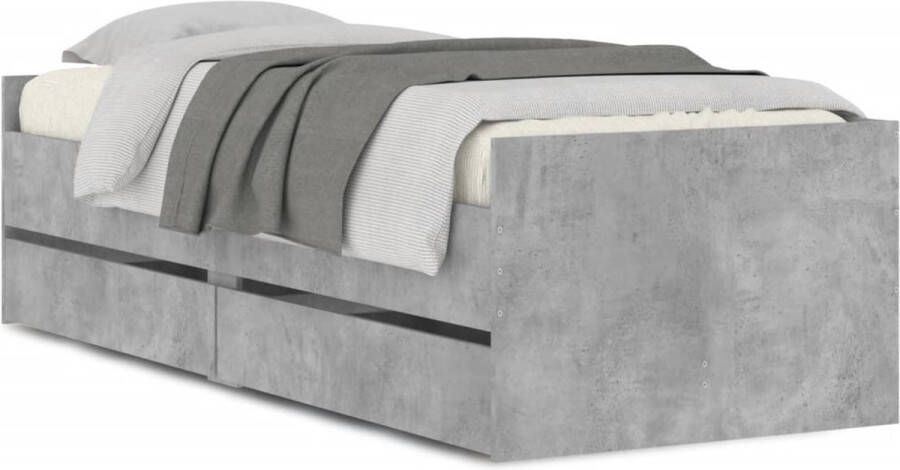 VidaXL -Bedframe-met-lades-betongrijs-100x200-cm - Foto 4