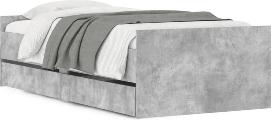 VidaXL -Bedframe-met-lades-betongrijs-100x200-cm - Foto 3