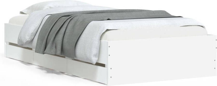 VidaXL -Bedframe-met-lades-bewerkt-hout-wit-75x190-cm - Foto 3