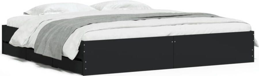 VidaXL -Bedframe-met-lades-bewerkt-hout-zwart-180x200-cm - Foto 3