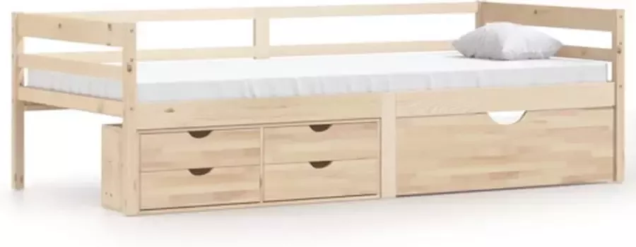 VidaXL -Bedframe-met-lades-en-kast-massief-grenenhout-90x200-cm - Foto 2