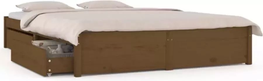 VidaXL -Bedframe-met-lades-honingbruin-120x190-cm-4FT-Small-Double - Foto 4