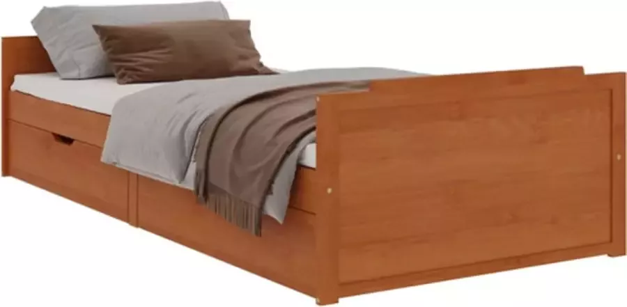 VidaXL -Bedframe-met-lades-massief-grenenhout-honingbruin-90x200-cm - Foto 2