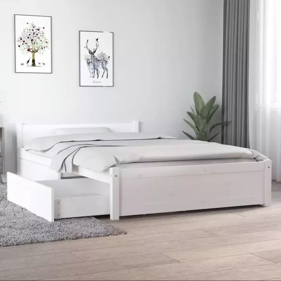 VidaXL -Bedframe-met-lades-wit-120x190-cm-4FT-Small-Double - Foto 2