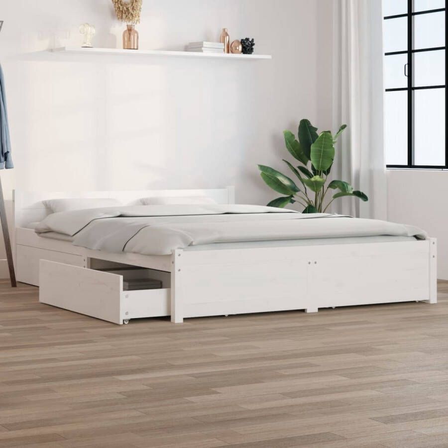 VidaXL -Bedframe-met-lades-wit-120x200-cm