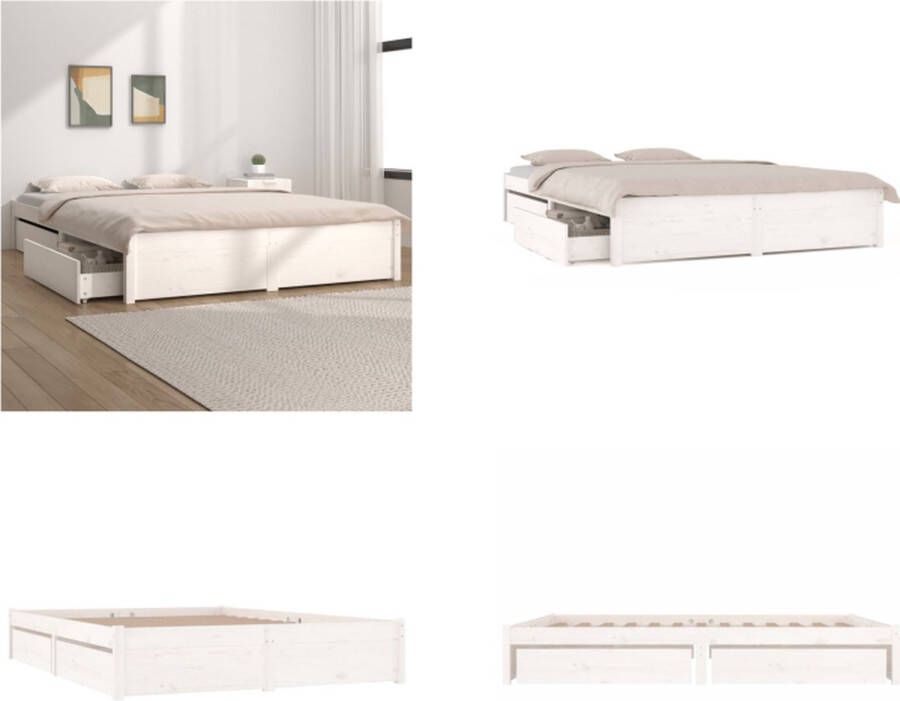 VidaXL Boxspring Donkergroen Fluweel LED 140x200 Pocketvering Bed Inclusief Reiniger