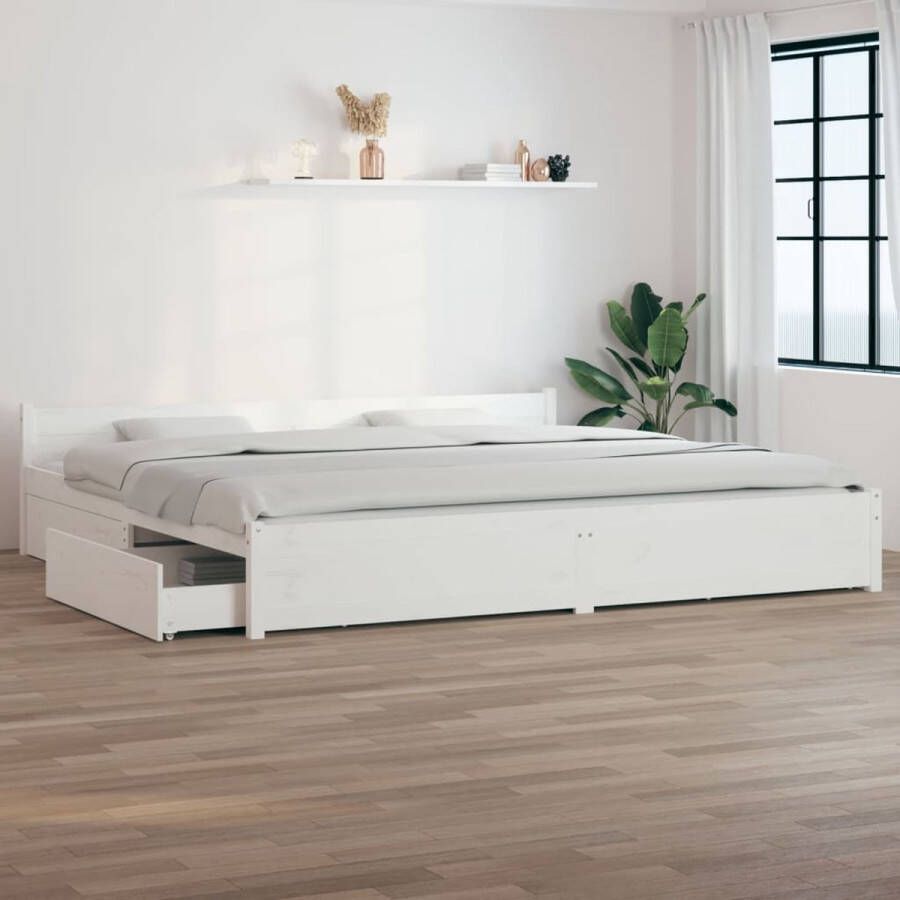 VidaXL Bedframe met lades wit 200x200 cm - Foto 2