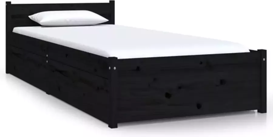VidaXL Bedframe met lades zwart 75x190 cm 2FT6 Small Single - Foto 2