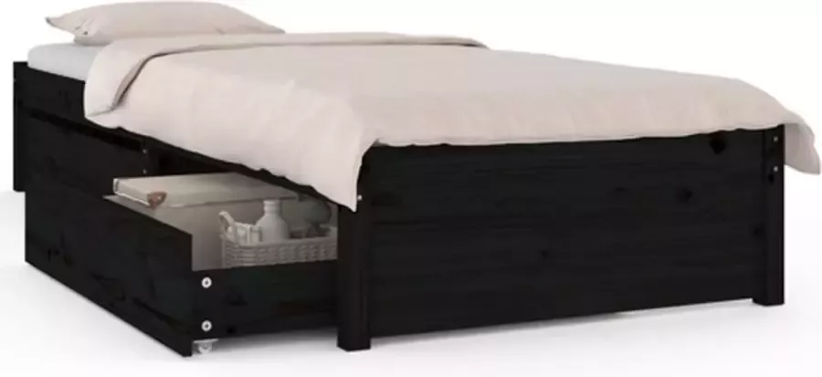 VidaXL -Bedframe-met-lades-zwart-90x190-cm-3FT-Single - Foto 2