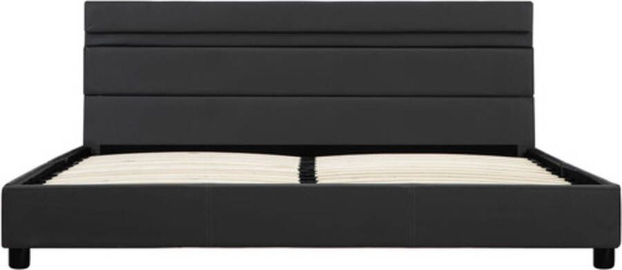 VidaXL -Bedframe-met-LED-kunstleer-grijs-160x200-cm - Foto 2