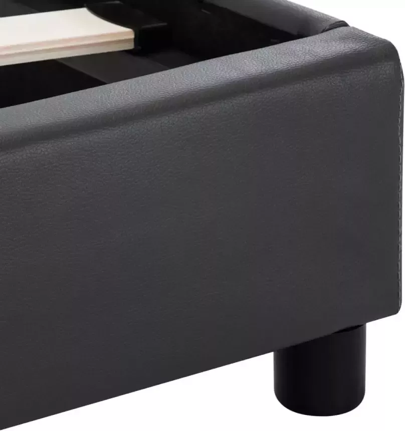 VidaXL -Bedframe-met-LED-kunstleer-grijs-90x200-cm