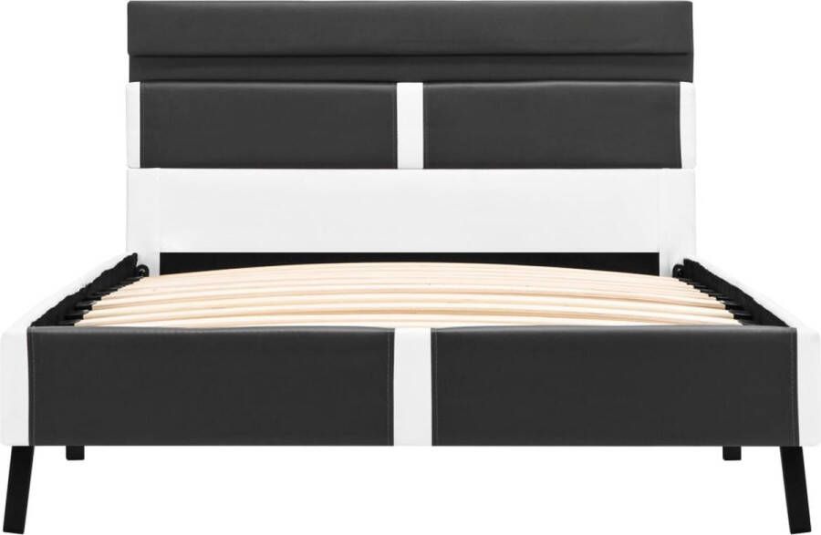 VidaXL -Bedframe-met-LED-kunstleer-grijs-90x200-cm