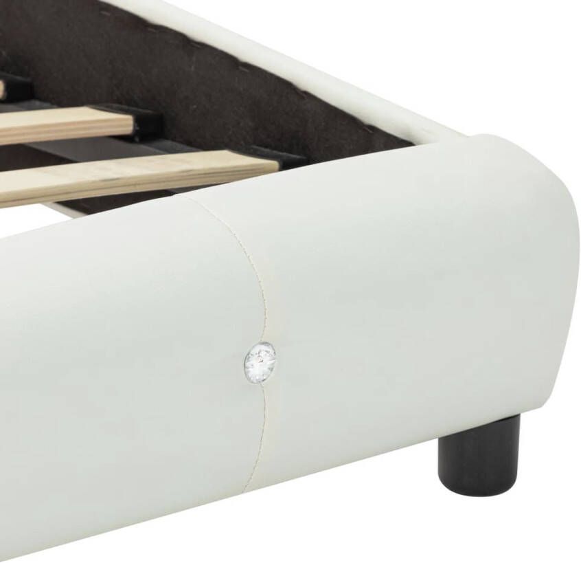 VidaXL -Bedframe-met-LED-kunstleer-wit-120x200-cm