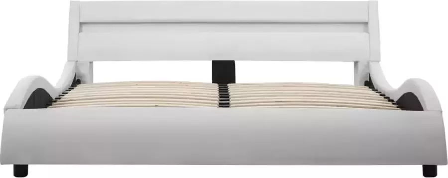 VidaXL -Bedframe-met-LED-kunstleer-wit-140x200-cm - Foto 3