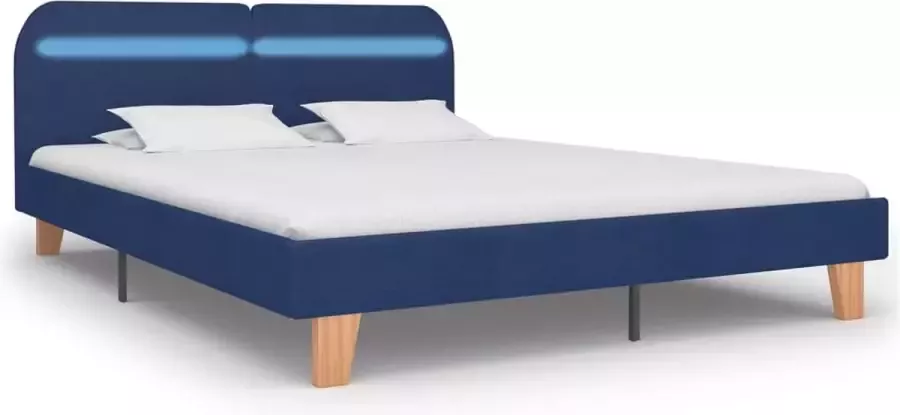 VidaXL -Bedframe-met-LED-stof-blauw-180x200-cm