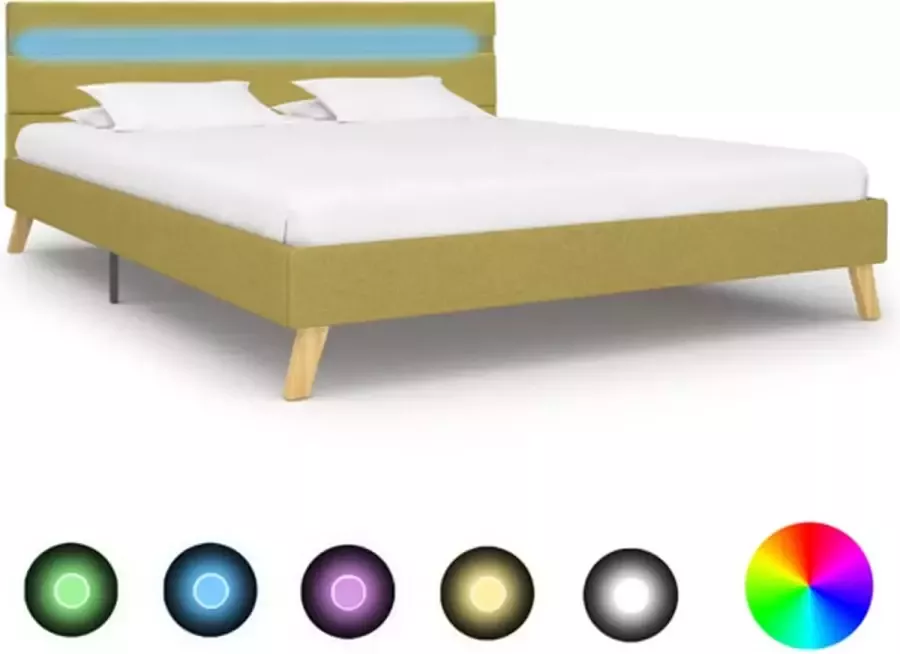 VidaXL -Bedframe-met-LED-stof-groen-120x200-cm - Foto 2