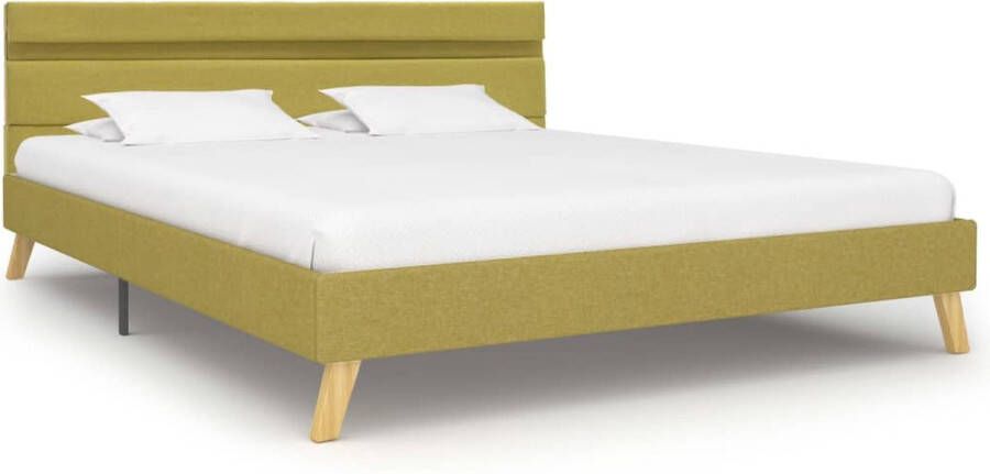 VidaXL -Bedframe-met-LED-stof-groen-140x200-cm