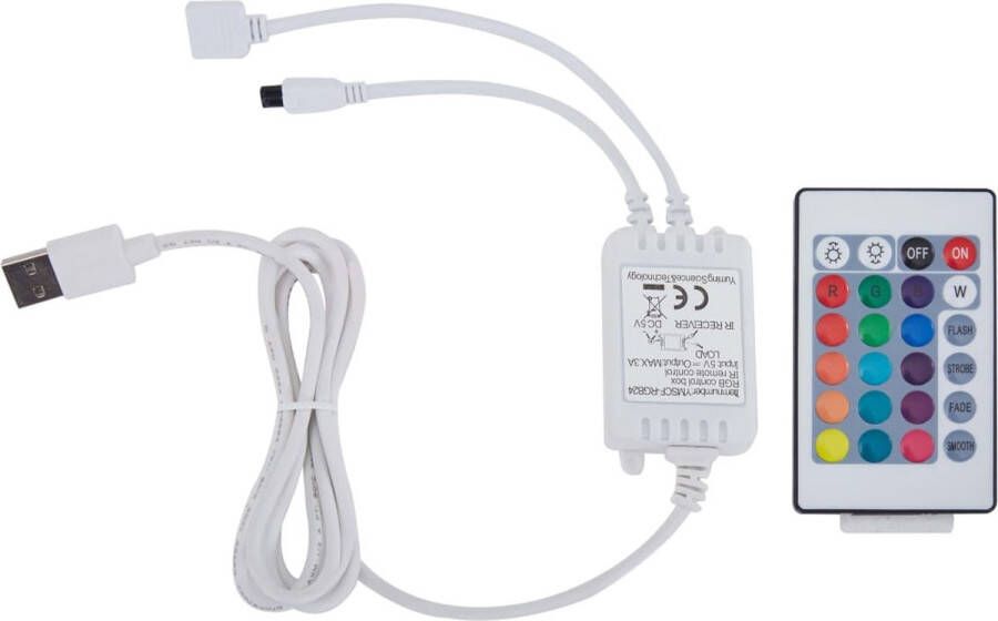 VidaXL -Bedframe-met-LED-stof-lichtgrijs-160x200-cm