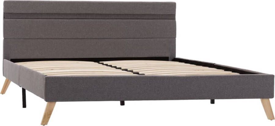 VidaXL -Bedframe-met-LED-stof-lichtgrijs-160x200-cm