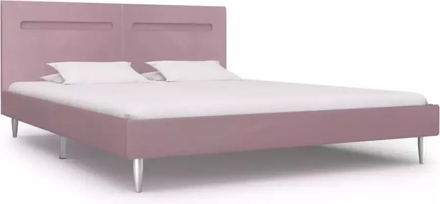 VidaXL -Bedframe-met-LED-stof-roze-160x200-cm