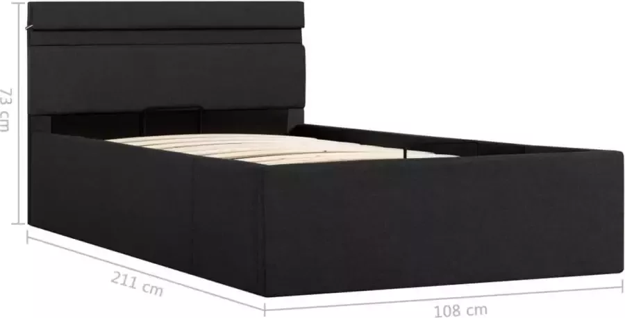 VidaXL -Bedframe-met-opbergruimte-en-LED-stof-donkergrijs-100x200-cm