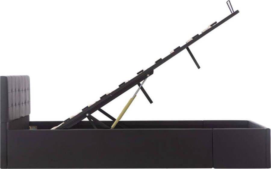 VidaXL -Bedframe-met-opslag-hydraulisch-kunstleer-zwart-120x200-cm