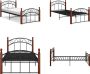 VidaXL Bedframe metaal en massief eikenhout zwart 100x200 cm Bedframe Bedframes Bed Bedden - Thumbnail 1