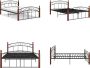 VidaXL Bedframe metaal en massief eikenhout zwart 140x200 cm Bedframe Bedframes Bed Bedden - Thumbnail 2