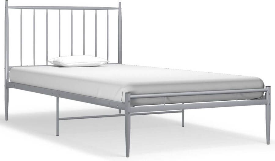 VidaXL -Bedframe-metaal-grijs-100x200-cm