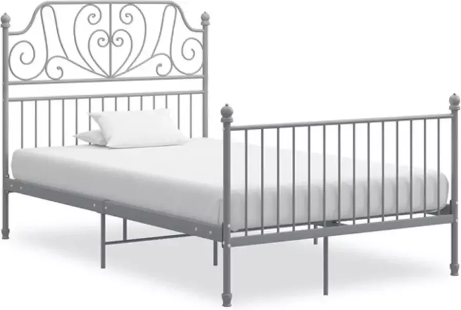 VidaXL -Bedframe-metaal-grijs-120x200-cm - Foto 3