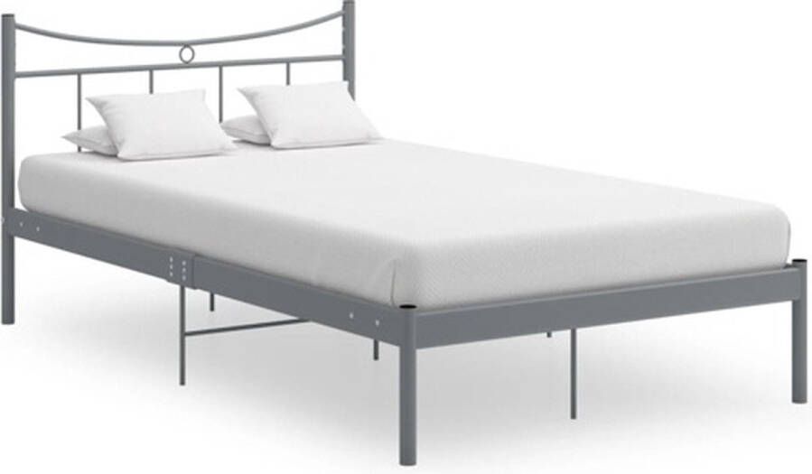 VidaXL -Bedframe-metaal-grijs-120x200-cm