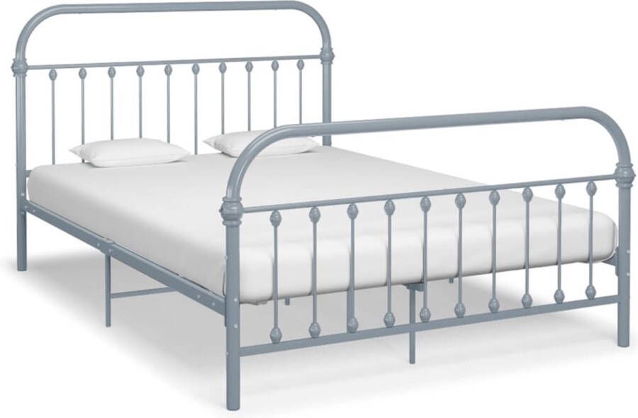 VidaXL Bedframe Metaal Grijs 120x200 cm Metalen Bed Frame Grijs Bed Frame Tweepersoons Bed Frame Boxspring Frame Slaapcomfort Houten Bed Frame Design Bed Frame Modern Bed Frame Minimalistisch Bed Frame King Size Bed Frame - Foto 2