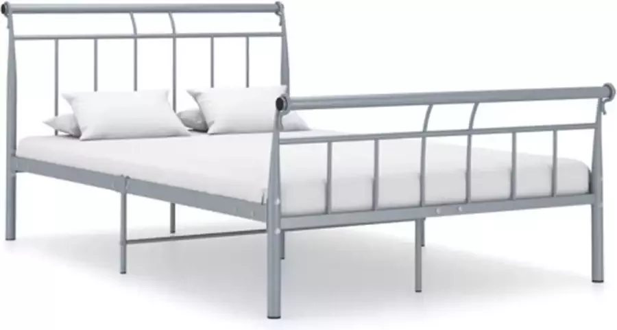 VidaXL -Bedframe-metaal-grijs-120x200-cm - Foto 2