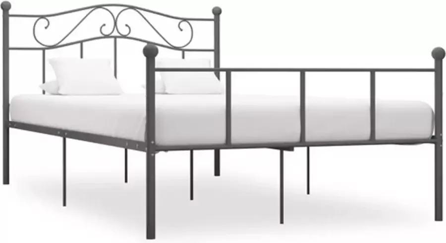 VidaXL -Bedframe-metaal-grijs-120x200-cm - Foto 2